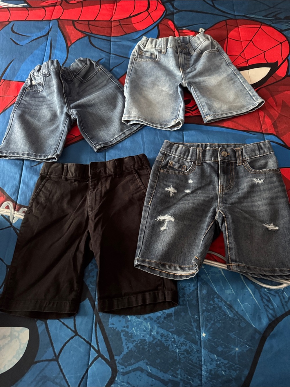 Kids Denim and Black Shorts Bundle - Blue and Black